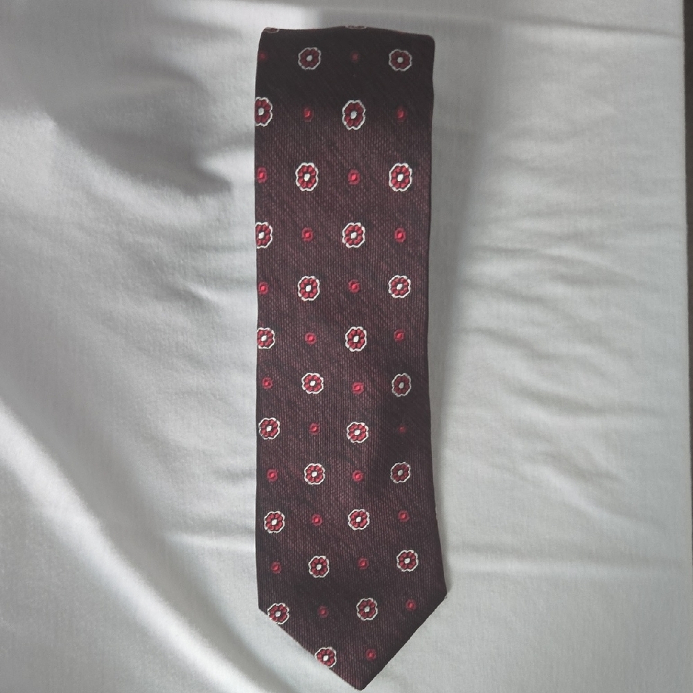 Joseph Burgundy and Red Floral Men's Tie